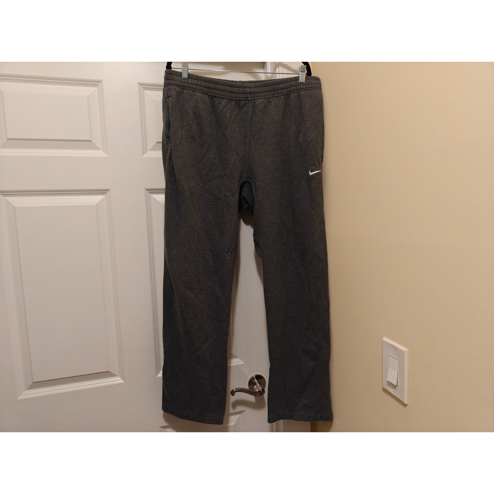 Nike Mens Fleece Sweatpants Charcoal Heather Straight Leg 611458-071 XL